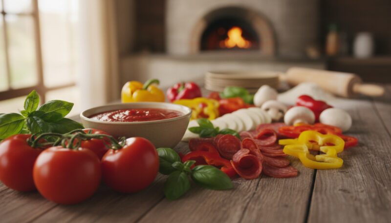 sastojci za pizzu i sos od paradajza